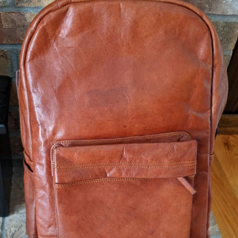 Leather backpack